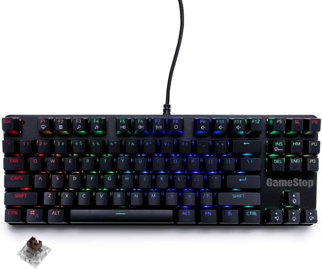 کیبورد ألعاب ميكانيكية بإضاءة RGB طراز Gamestop GS200 (أسود)