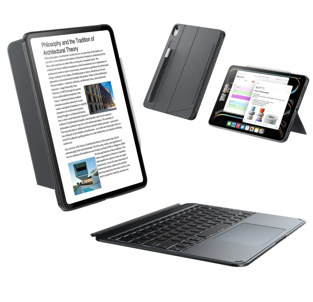 حافظة كيبورد ESR Shift لجهاز iPad Air 11-inch M4 (رمادي داكن)
