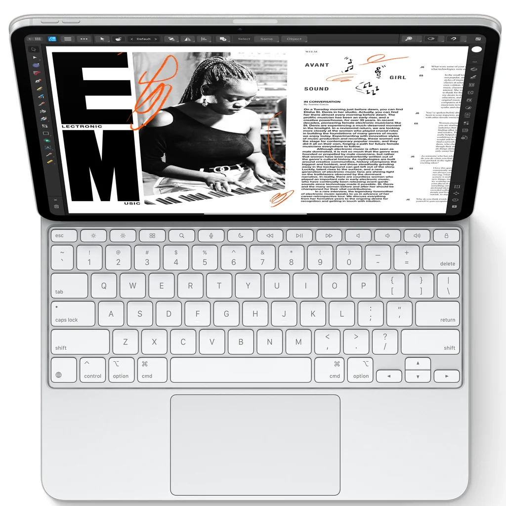 لوحة مفاتيح Apple Magic Keyboard لجهاز iPad Pro 13 بوصة M4 و M5 - إنجليزي وعربي (فضي)